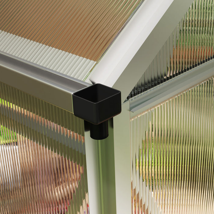 Outsunny Serre, Serre De Plain-pied Transparente Avec Porte Coulissante