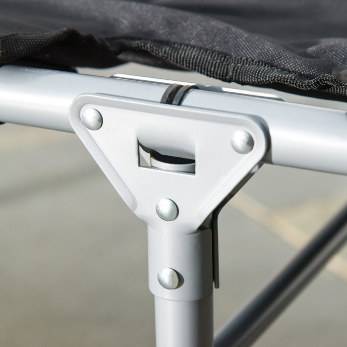 Lits De Camping Pliants Outsunny Pour La Randonnee En Plein Air, Noir