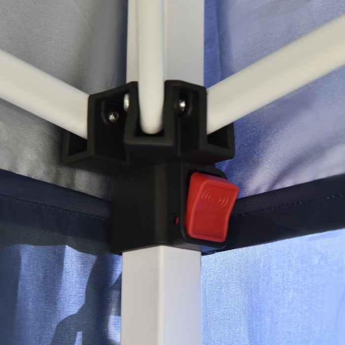 Tonnelle De Jardin Tente Pliante Barnum Pop-up 2 X 2 M 4 Parois Laterales Amovibles 2 Fenetres Sac De Transport Pour Camping, Festival, Plage, Jardin Bleu