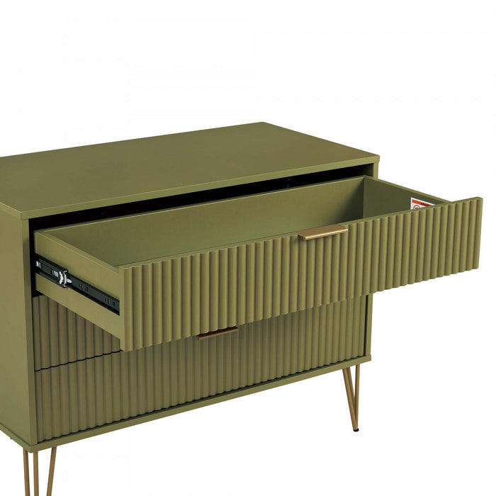 Ensemble moderne de commode 2 pieces Dumbo en vert olive