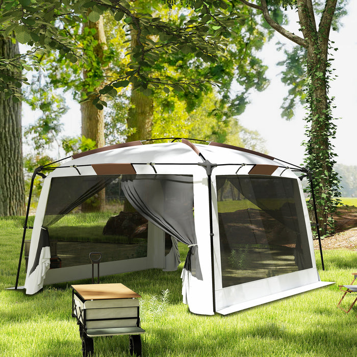 Outsunny Tente Moustiquaire, 12' X 12', Protection Uv50+, Blanc