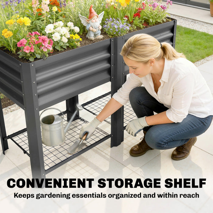 Jardiniere Surelevee en Bois Outsunny avec Pieds et 6 Trous de Drainage