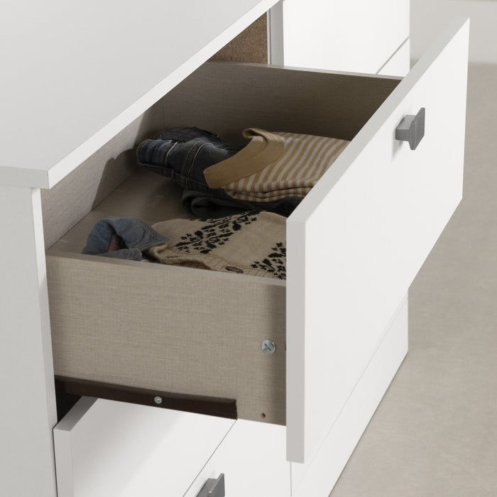  Commode Spark à 6 tiroirs - blanc solide