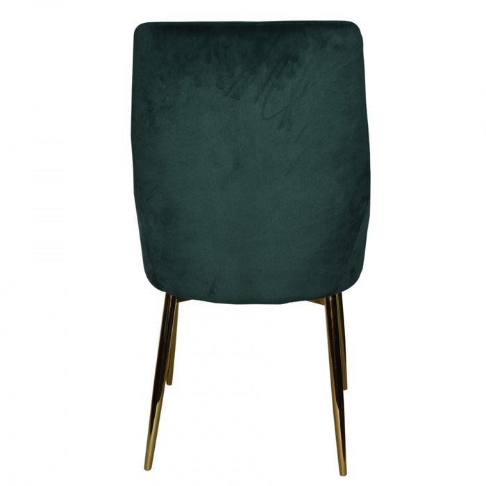 Chaise d'appoint de salle a manger Callan en velours vert foret (ens. de 2)