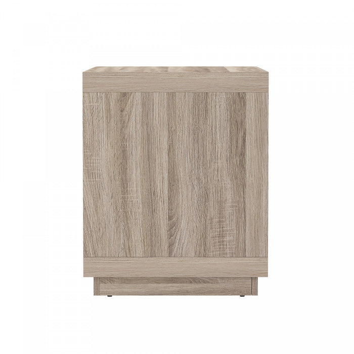 Table de nuit contemporaine Navis 32\" en chene naturel (2 tiroirs)