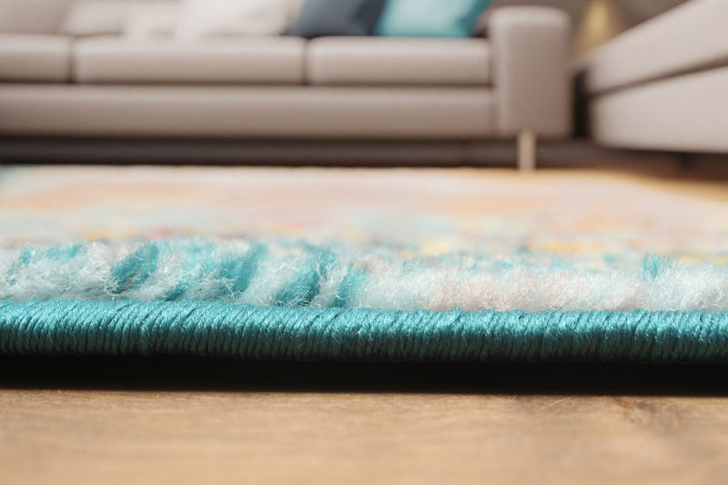 Tapis de Couloir Traditionnel Jasmine 2'8\" x 8'2\" en Bleu
