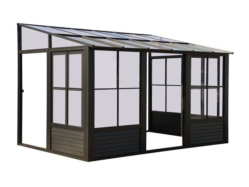 Florence - Solarium Mural 8x16 Toit En Polycarbonate Noir