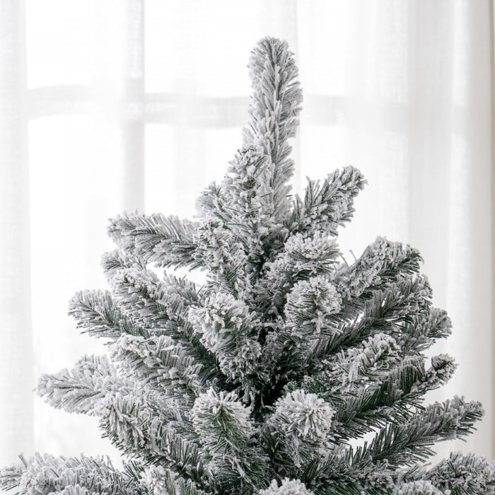 Homcom Arbre De Noel Artificiel Floque De 7 Pieds Avec Pied En Metal