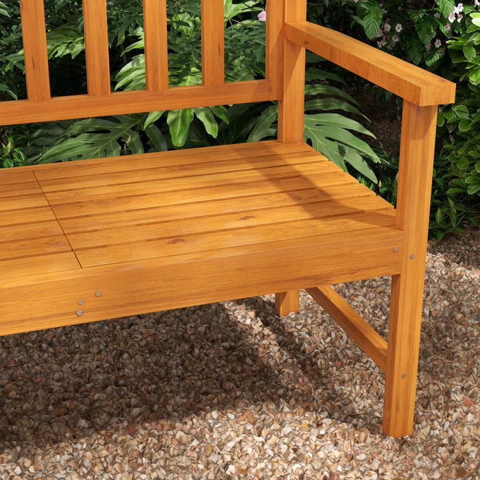 Outsunny Banc D'exterieur Avec Table Centrale Relevable, Banc De Jardin 60\"