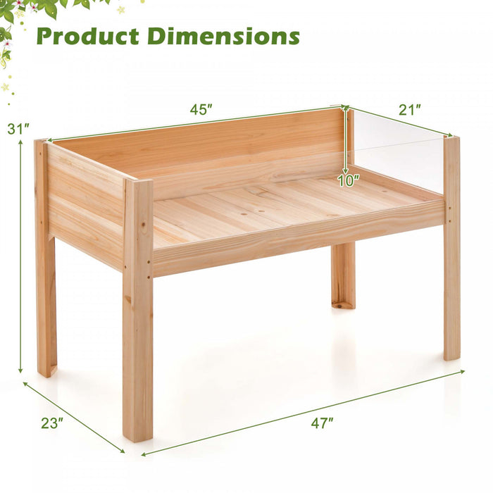Costway A Souleve Le Lit De Jardin En Bois 31 \"terrarium De Plante De Boite De Plante Elevee Avec Trous De Drain
