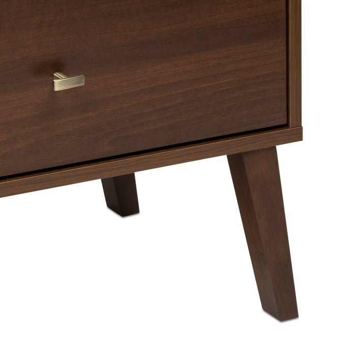 Commode verticale haute Milo à 4 tiroirs - cerisier
