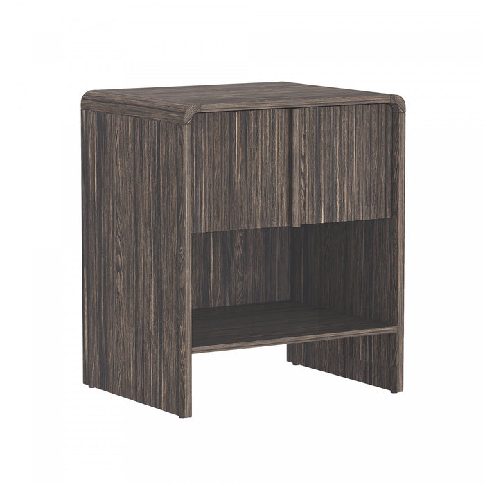 Table de nuit contemporaine Novara 56 cm en noyer Jacobean (1 tiroir)