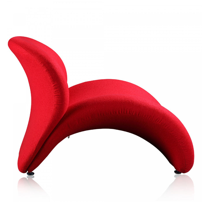 Fauteuil d’appoint moderne en laine melangee Rosebud rouge – Lot de 2