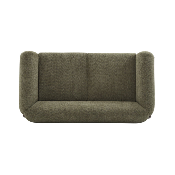 Lillian Canape deux places moderne en bois massif avec revetement en boucle, assise confortable, vert