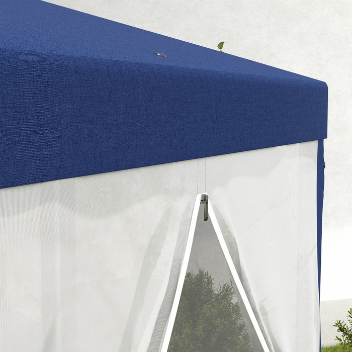 Outsunny Tente Tonnelle De Patio Hexagonale, Bleu