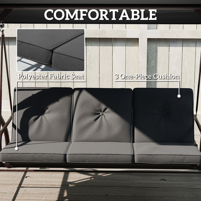 Outsunny Balancelle de Jardin 3 Places avec Auvent et Lit Convertible