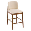 Lois Rubber Wood Counter Stool Set of 2 with Upholstered Seat and Footrest,Beige | Lois lot de 2 tabourets de comptoir en bois d’hevea avec assise rembourree et repose-pieds, beige
