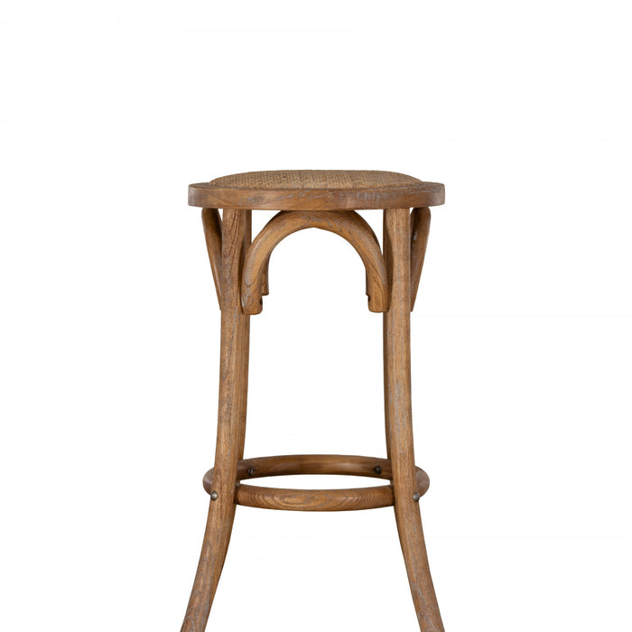 Tabouret Rae de hauteur comptoir en rotin et sans dossier - naturel