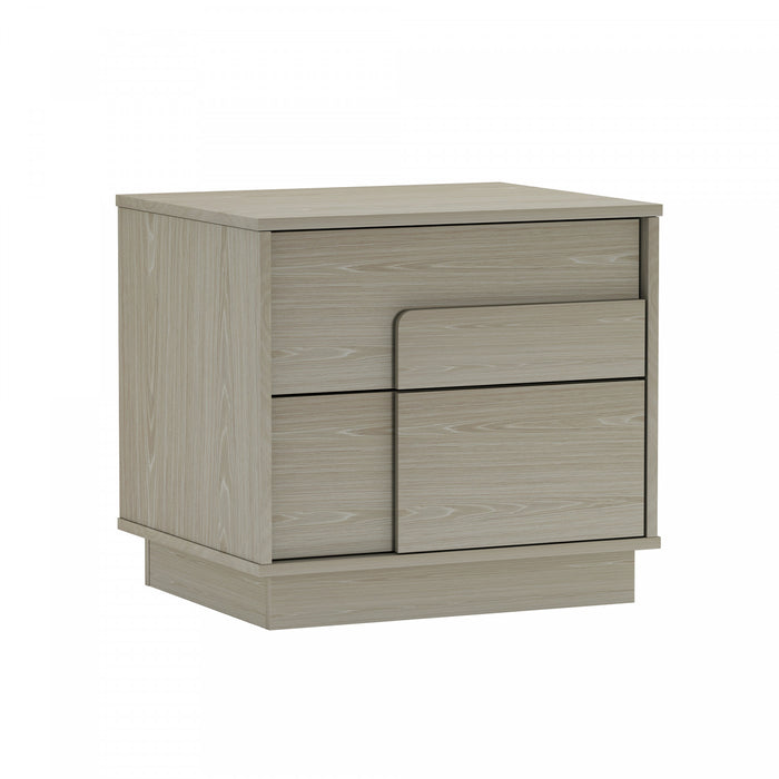 Table de nuit Horizon Modern 56 cm en chene blanchi (2 tiroirs) – Lot de 2