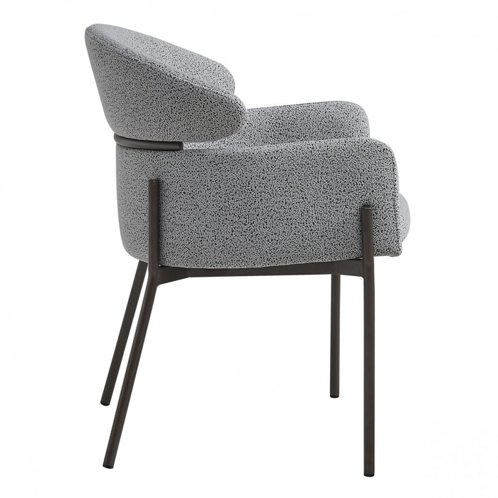 Fanny Chaises De Salle A Manger Modernes, Lot De 2, Assise Tapisee En Tissu Avec Structure Metallique, Gris