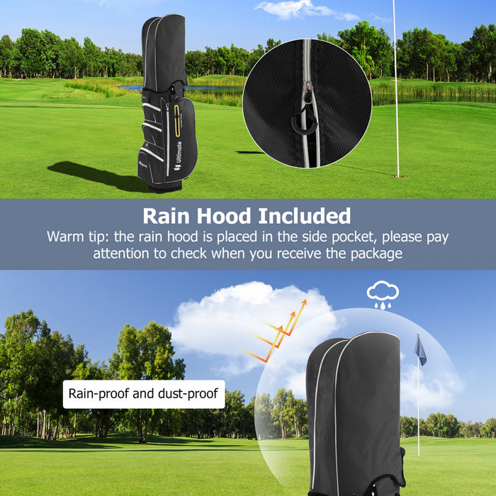 Costway Leger Sac De Chariot De Golf Avec 15 Voies Haut Diviseur Individuel Putter Bien Refroidisseur Sac Noir