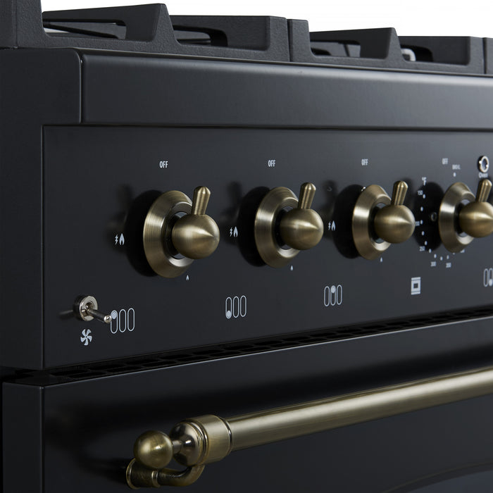 Cuisiniere a gaz autonome Antico de 36\", noire, avec four a convection – FFSGS6219-36BLK