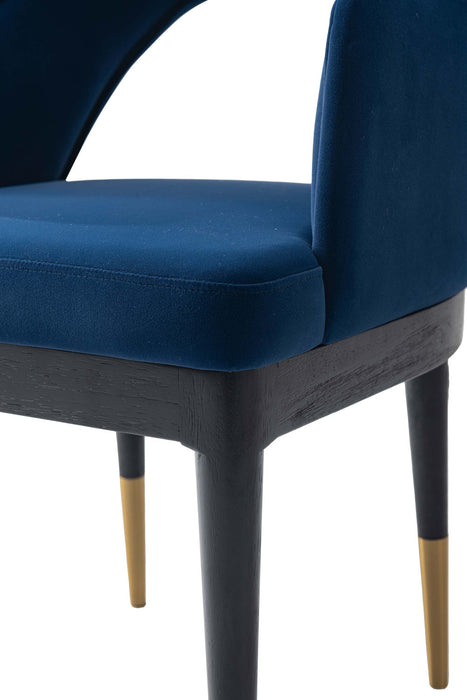 Ensemble de salle a manger moderne industriel chic Carrington et Rockaway 7 pieces, bleu minuit et naturel