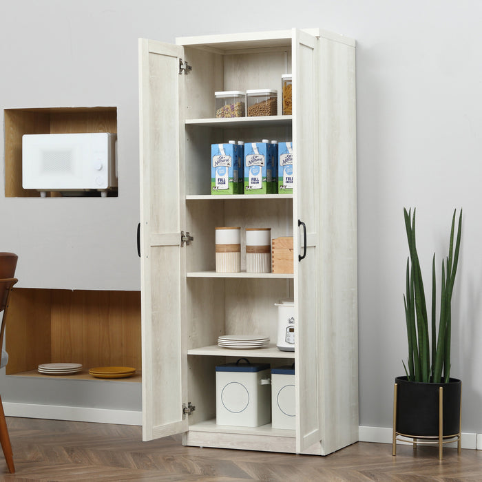 HOMCOM Garde-manger de cuisine 63\" armoire de rangement, etageres reglables