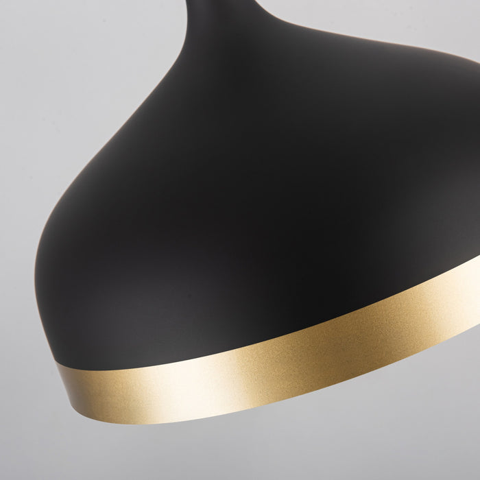 Luminaire suspendu de la collection Dash de 12 po - noir et doré