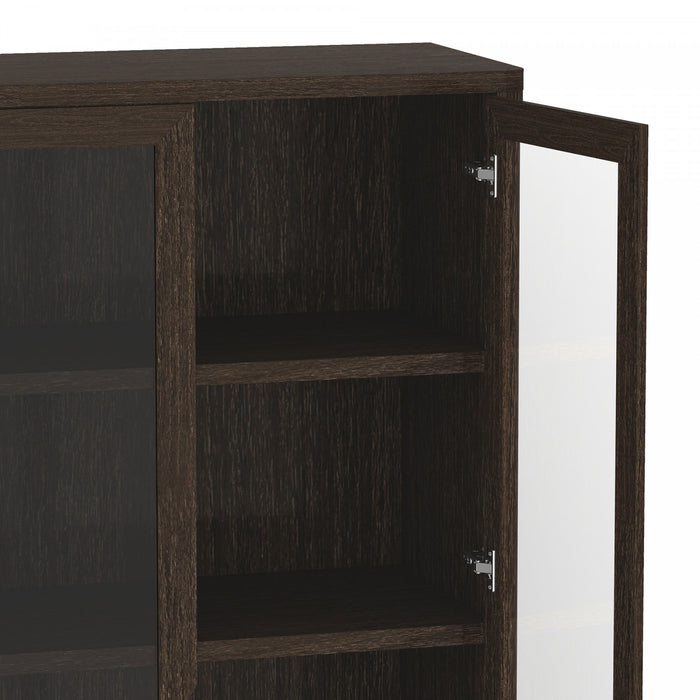 Armoire bibliotheque moderne Rivington 38\" en noyer - Ensemble de 3