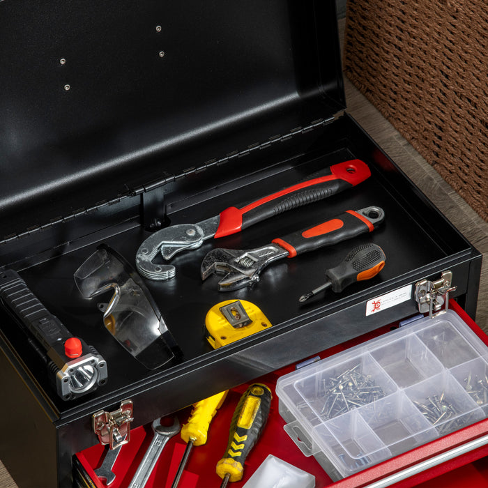 Durhand Boite A Outils En Metal, Coffre A Outils Portable Avec Tiroirs