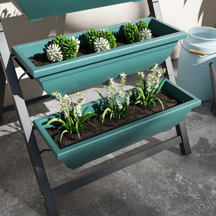 Outsunny Jardiniere Verticale Sureleve A 5 Niveaux Bac A Plantes Avec Trous De Drainage Pour Patio Balcon Exterieur Et Interieur