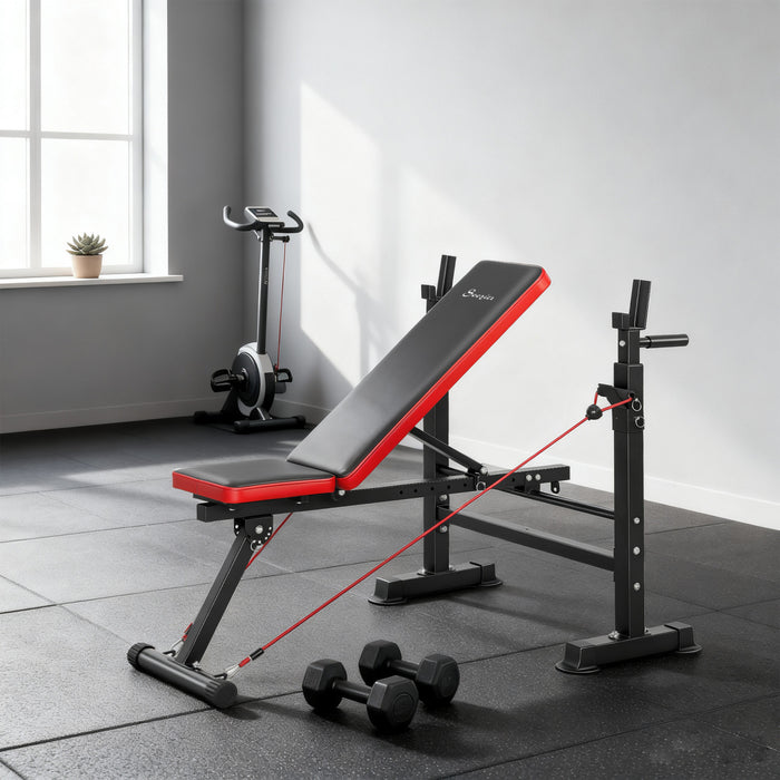 Soozier Banc de musculation reglable avec support a squat