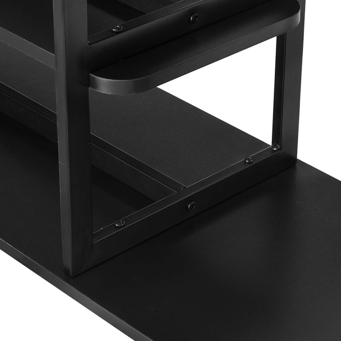 Console moderne contemporaine Celine 71\" en noir (3 etageres)