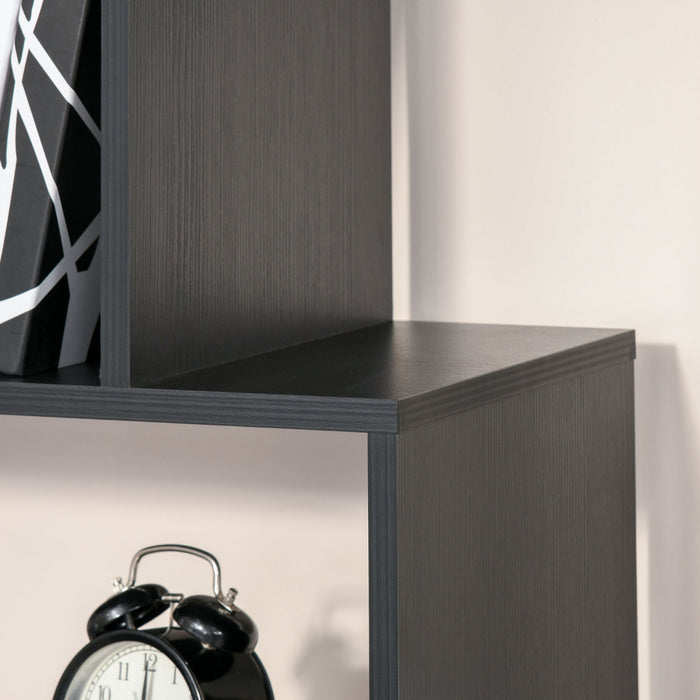 HOMCOM Etagere 6 Niveaux, Organisateur et Separateur de Piece Bois Noir