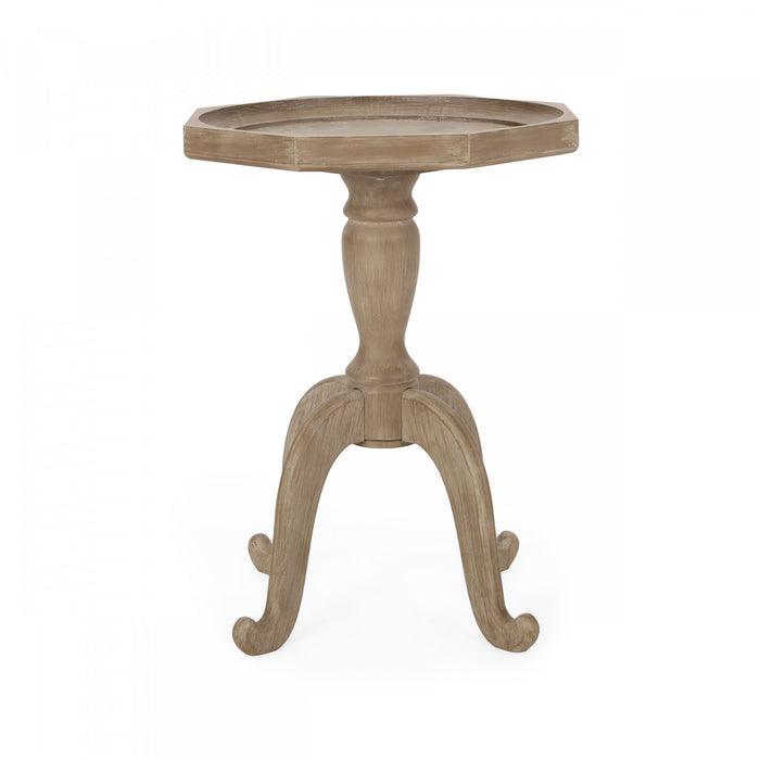 Table D’appoint Traditionnelle Roberta Avec Piètement En Pattes D’araignée, Finition Bois Flotté