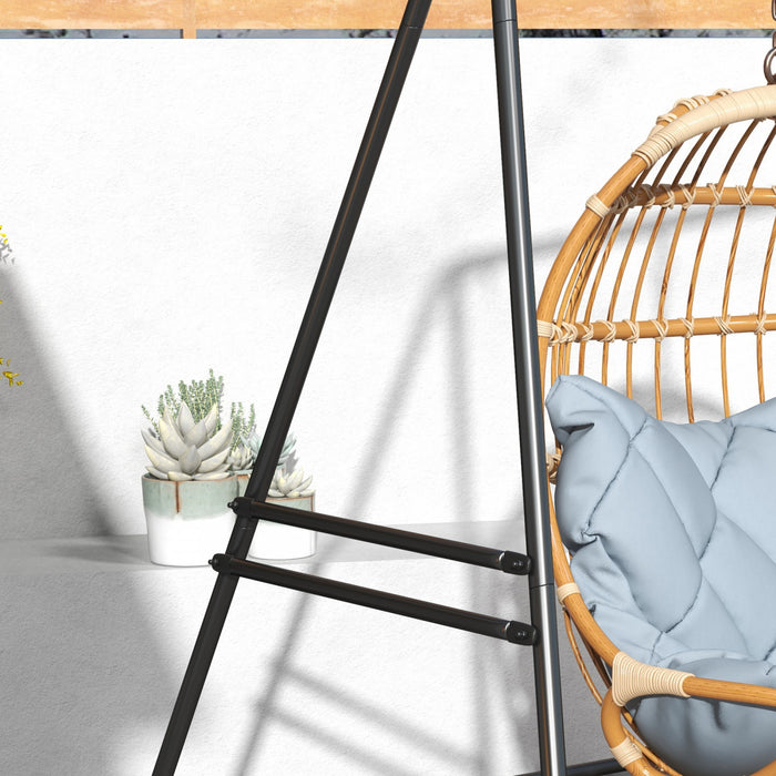 Outsunny Hammock Chair Stand Metal Frame Hammock Stand, Black