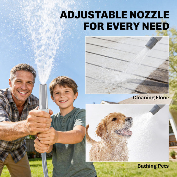 Enrouleur de Tuyau Retractable Outsunny 1/2\" x 20 m, Fixation Murale, Gris