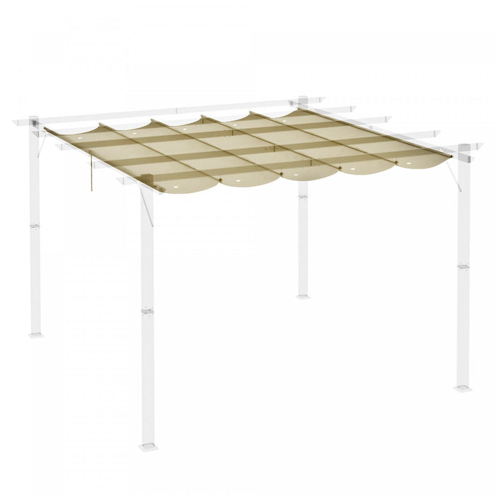 Outsunny Auvent De Pergola Petractable De Remplacement Pour Pergola De 13,1' X 9,8', Remplacement De La Couverture De Pergola, Beige