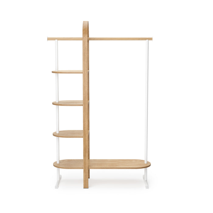 Portemanteau et support à vêtements modernes Bellwood de Umbra en bois - blanc et naturel