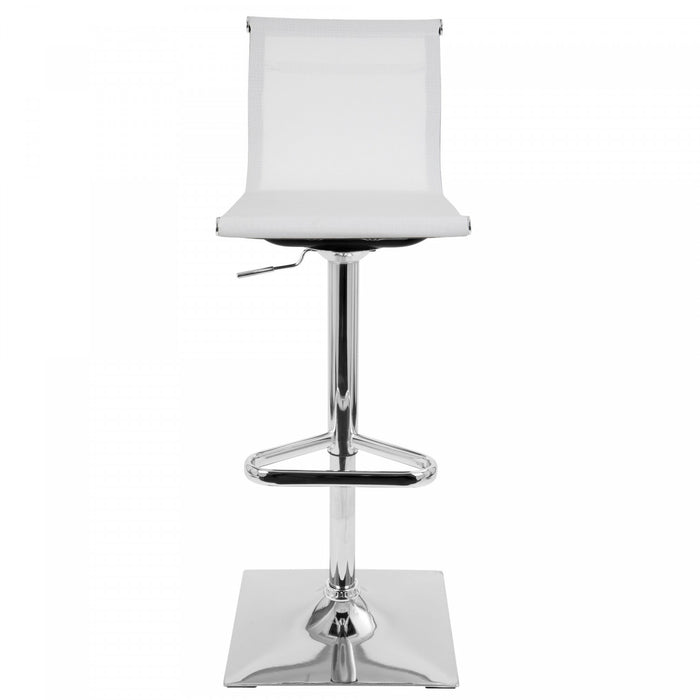 Tabouret bar pivotant réglable contemporain Mirage en tissu - blanc