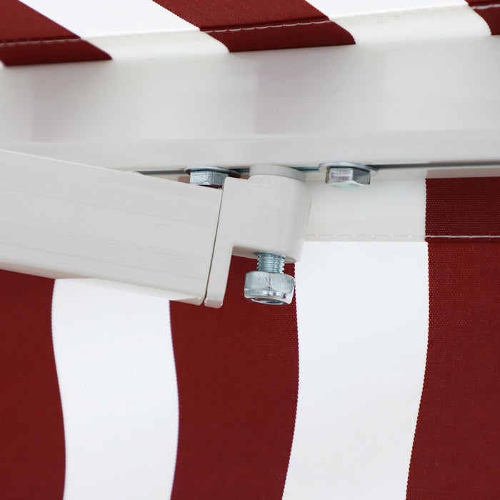 Outsunny Abri D'auvent Retractable Manuel Avec Manivelle 10' X 8', Rouge
