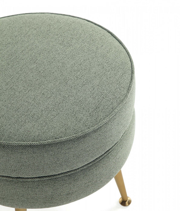 Pouf d’appoint Bailey style milieu du siecle moderne en tissu vert sauge