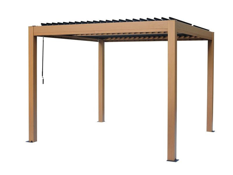 Vikos 10 X10 Pergola En Aluminium Finition Bois