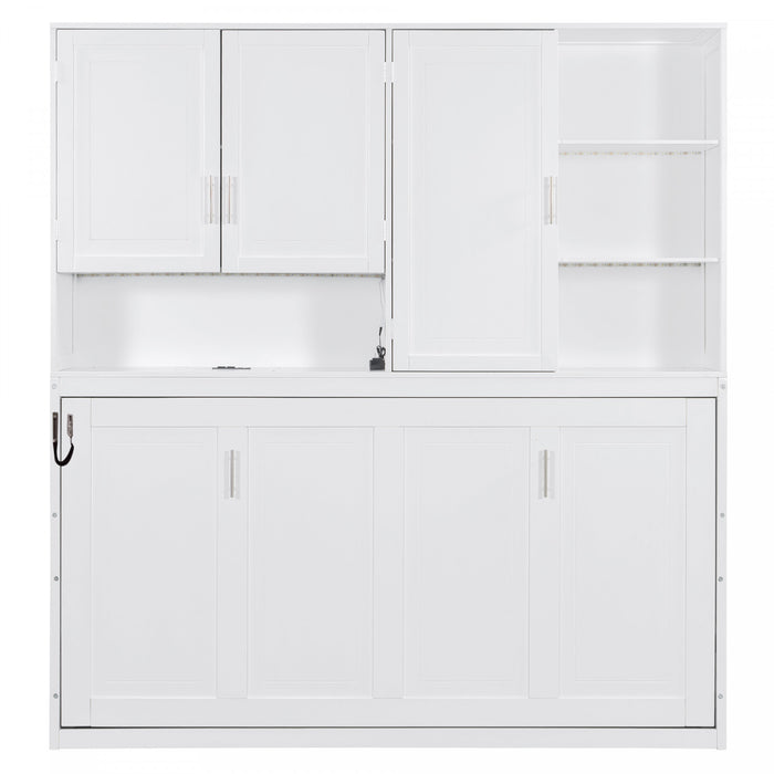 Ethan Lit escamotable gain de place avec rangement et design pliable, Taille simple, Blanc