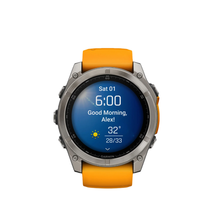  Titanium With Spark Orange/graphite Silicone Band