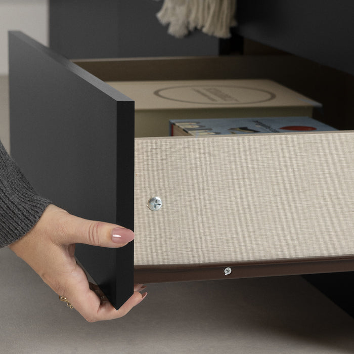 Vito Ensemble Lit Matelot Avec Tete De Lit Bibliotheque Noir Solide, De Meubles South Shore