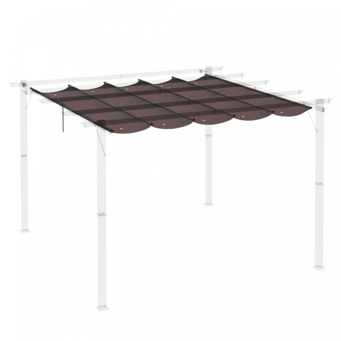 Outsunny Auvent De Pergola De Remplacement Retractable Pour Pergola De 9.8' X 9.8', Remplacement De La Couverture De Pergola, Cafe
