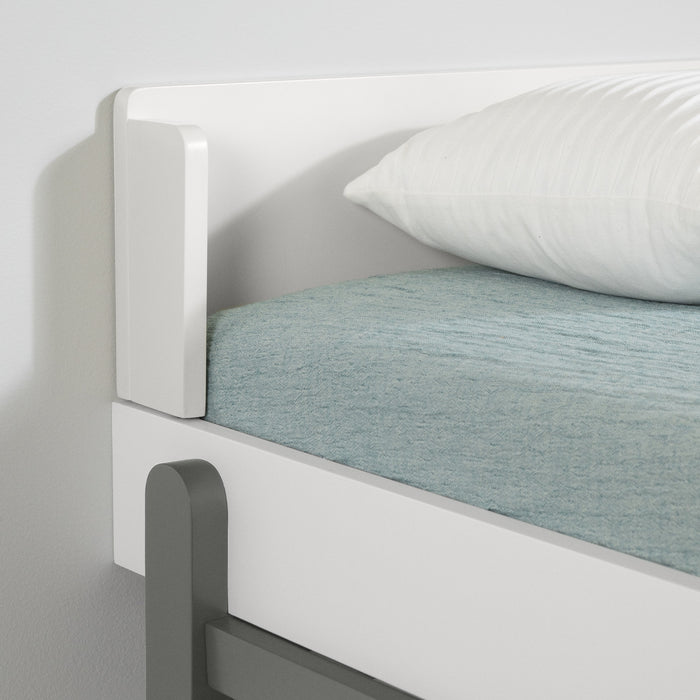 Lit simple Bebble - gris clair et blanc