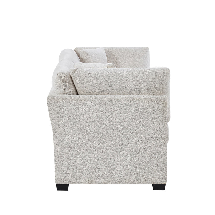 Flare Canape Moderne 83.5 po a Accoudoirs Evases et Coussin Haute Densite, Beige